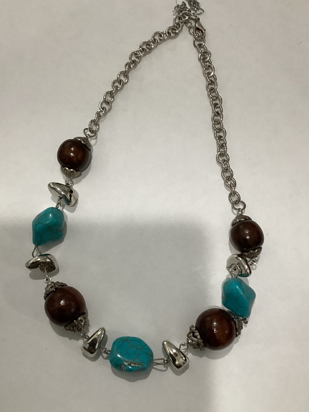 Turquoise and Brown Bead Necklace - Women Jewelry‎